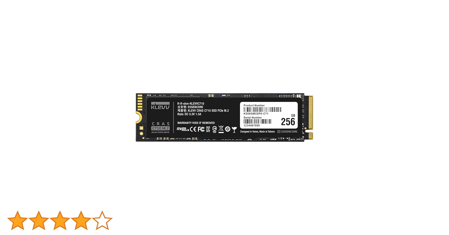 ESSENCORE KLEVV Cras C710 256GB M.2 NVMe SSD: Buy Online at
